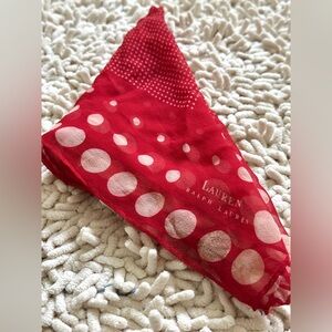 Vintage Lauren Ralph Lauren Polka Dot Scarf 100% Silk Scarf